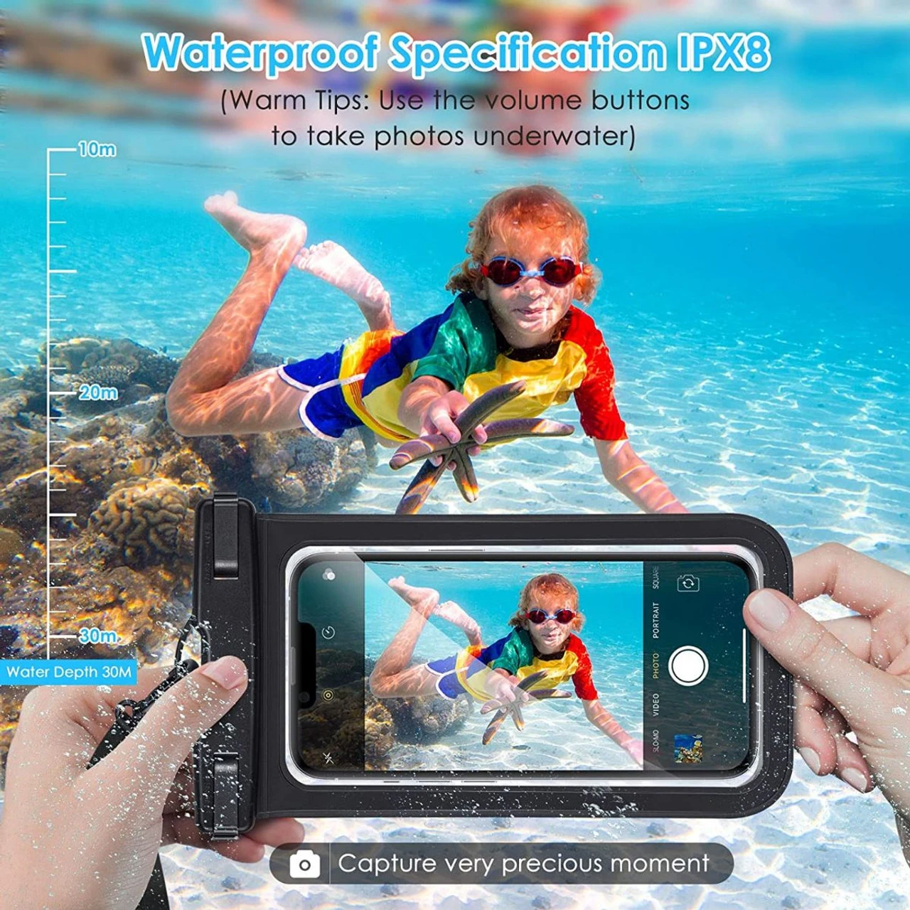 Black Galaxy A70 Waterproof Underwater Swimming Dry Bag Case Cover 2 Black Galaxy A70 Waterproof Underwater Swimming Dry Bag Case Cover - Image 2