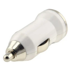 White Universal 12-24V USB Car Charger Vehicle Power Adapter