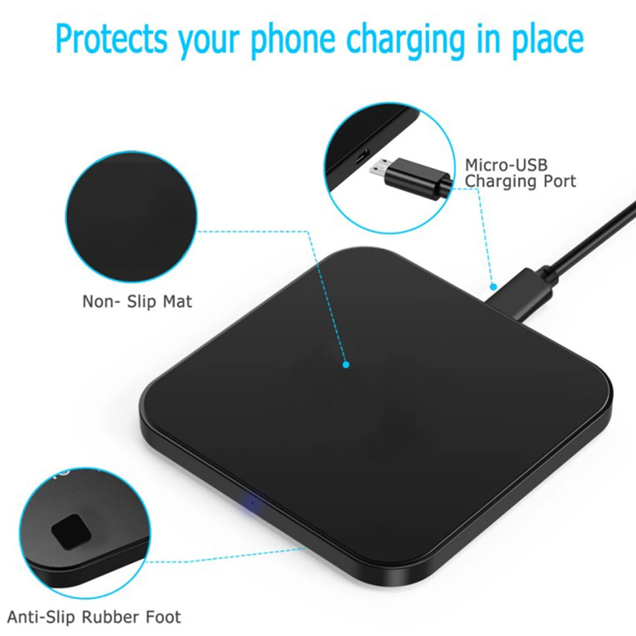 Fast Qi Wireless Charger Phone Charging Base Pad - GY-118 Metal Square 10 Fast Qi Wireless Charger Phone Charging Base Pad - GY-118 Metal Square - Image 10
