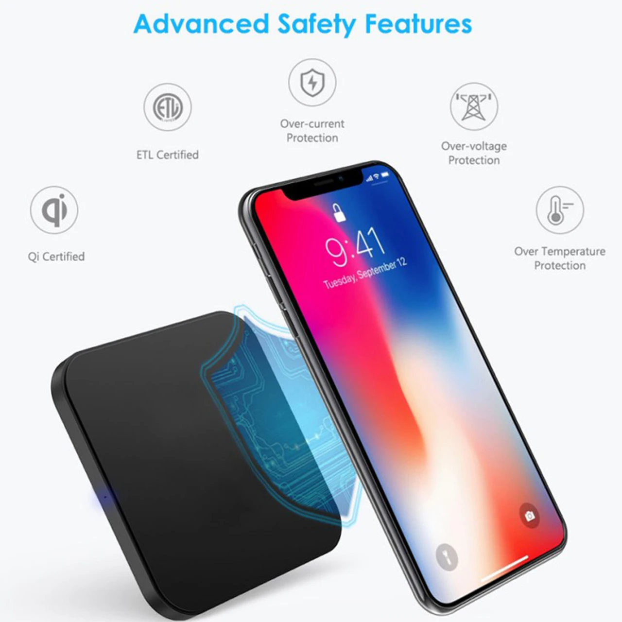 Fast Qi Wireless Charger Phone Charging Base Pad - GY-118 Metal Square 6 Fast Qi Wireless Charger Phone Charging Base Pad - GY-118 Metal Square - Image 6