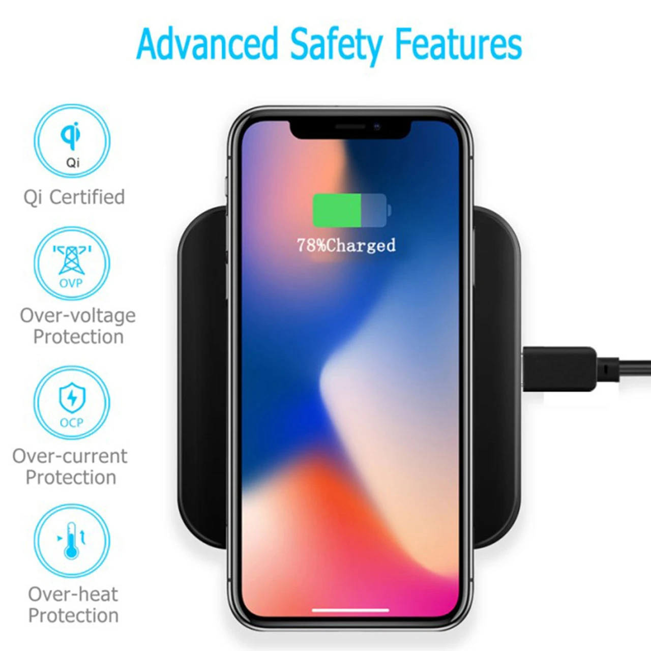 Fast Qi Wireless Charger Phone Charging Base Pad - GY-118 Metal Square 8 Fast Qi Wireless Charger Phone Charging Base Pad - GY-118 Metal Square - Image 8