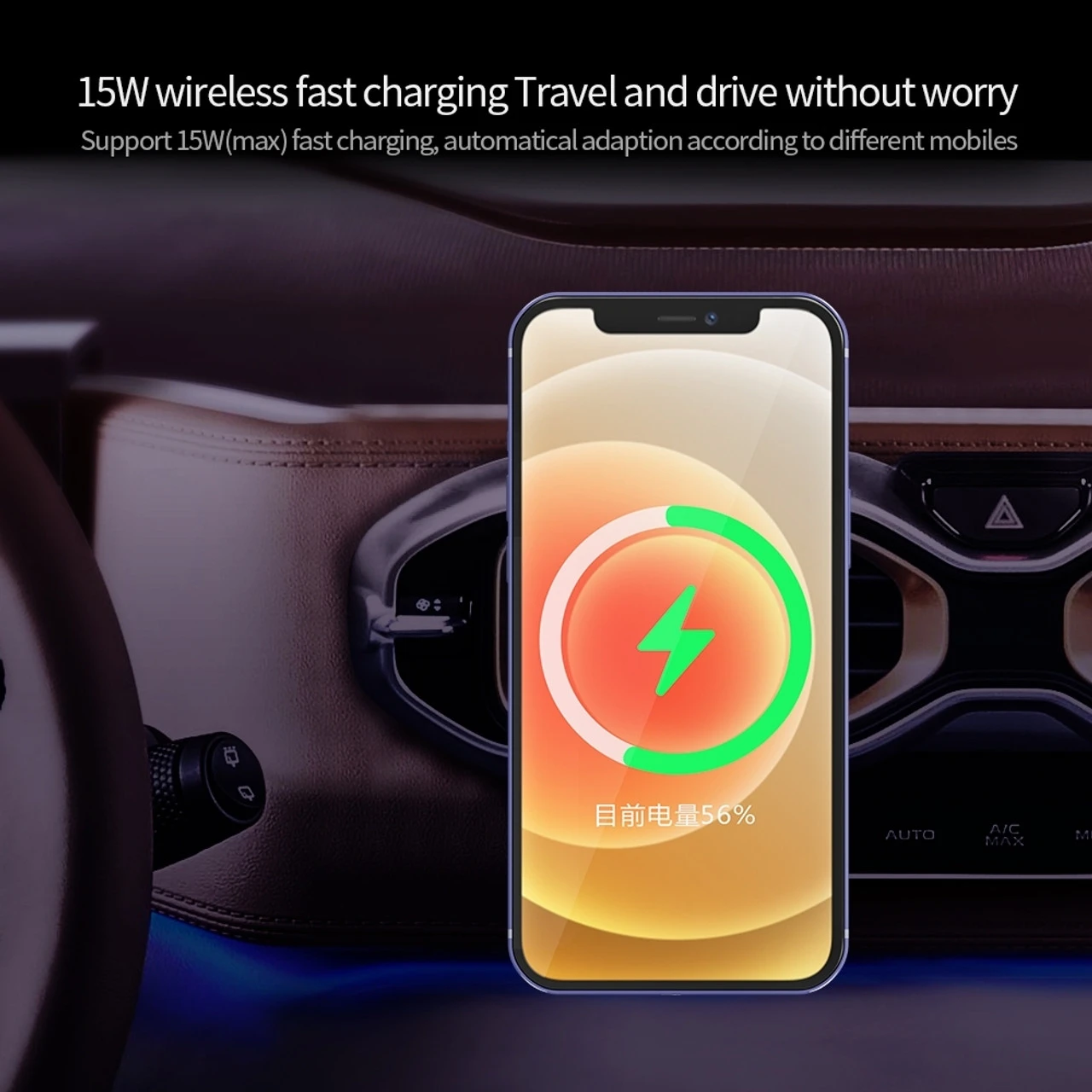 X16 Magsafe Car Air Vent 15W Fast Charging Qi Magnetic Wireless Charger - Black 7 X16 Magsafe Car Air Vent 15W Fast Charging Qi Magnetic Wireless Charger - Black - Image 7