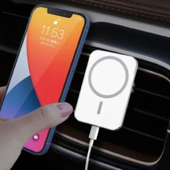 X19 Magsafe Car Air Vent 15W Fast Charging Qi Magnetic Wireless Charger - White