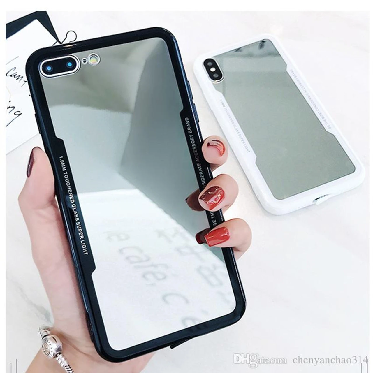 Black Clear Acrylic Back Tough Protective Case For Apple IPhone 7 / 8 1 Black Clear Acrylic Back Tough Protective Case For Apple IPhone 7 / 8